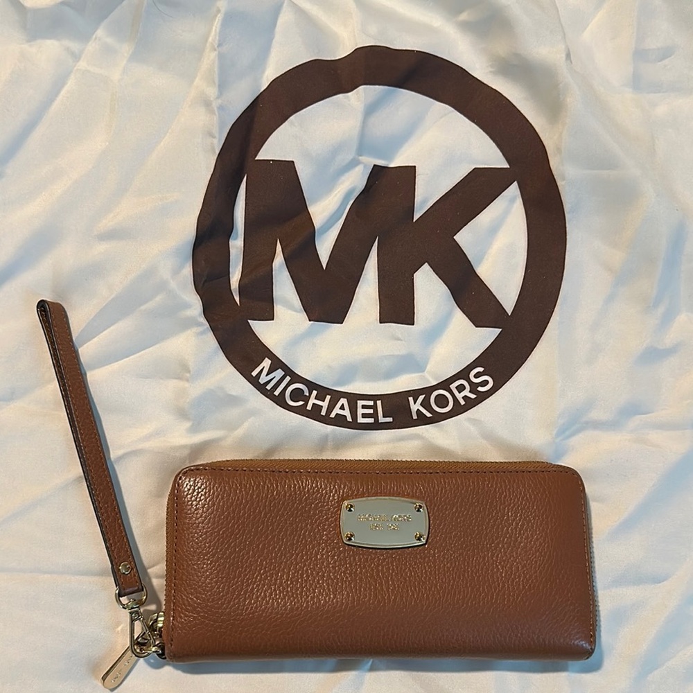Michael Kors Tan Leather Wristlet